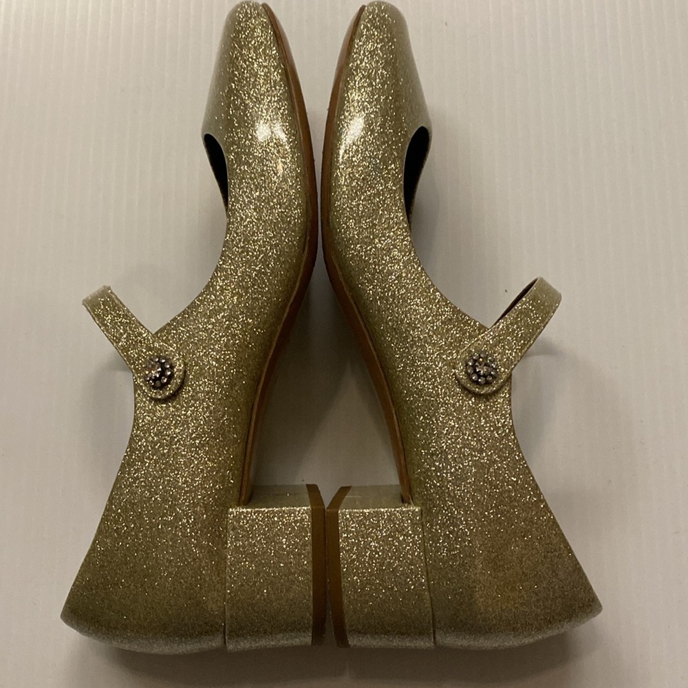 Marc Jacobs Lexi Gold Glitter Mary Jane Strap Pump Shoe Made in Italy - 39 1/2 - Picture 4 of 10